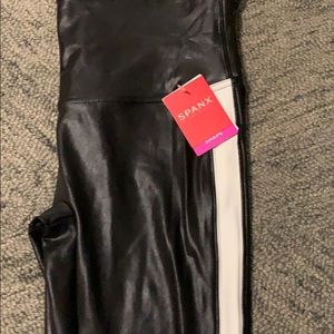 Spanx faux leather stripe legging New with tags